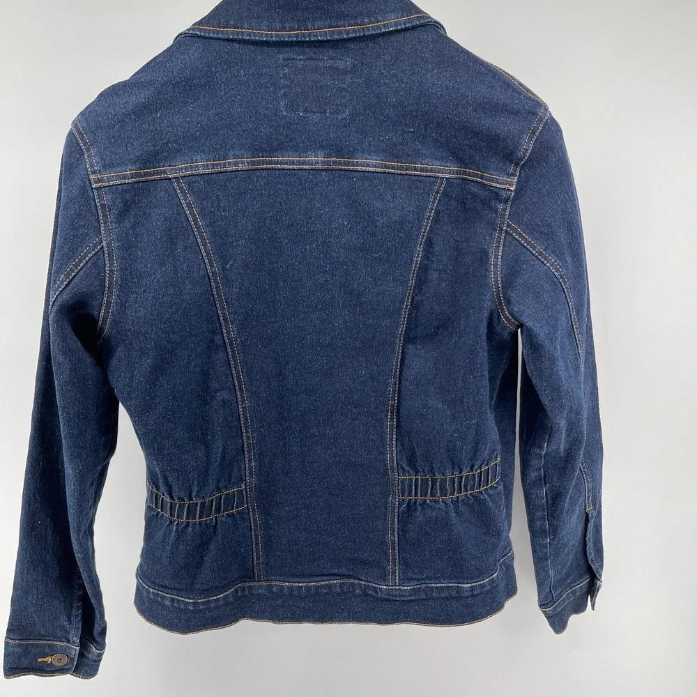 Vintage 80s Levis Denim Jacket Womens Medium Blue Zip Front Hong‎ Kong